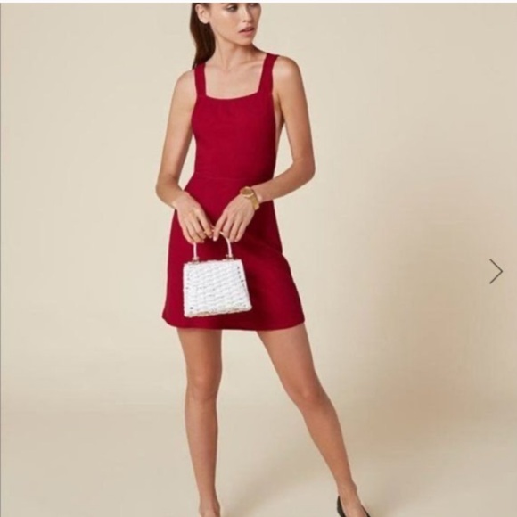💋 Reformation Janelle Red Ribbed
Backless Mini Dress💋 - Picture 4 of 16